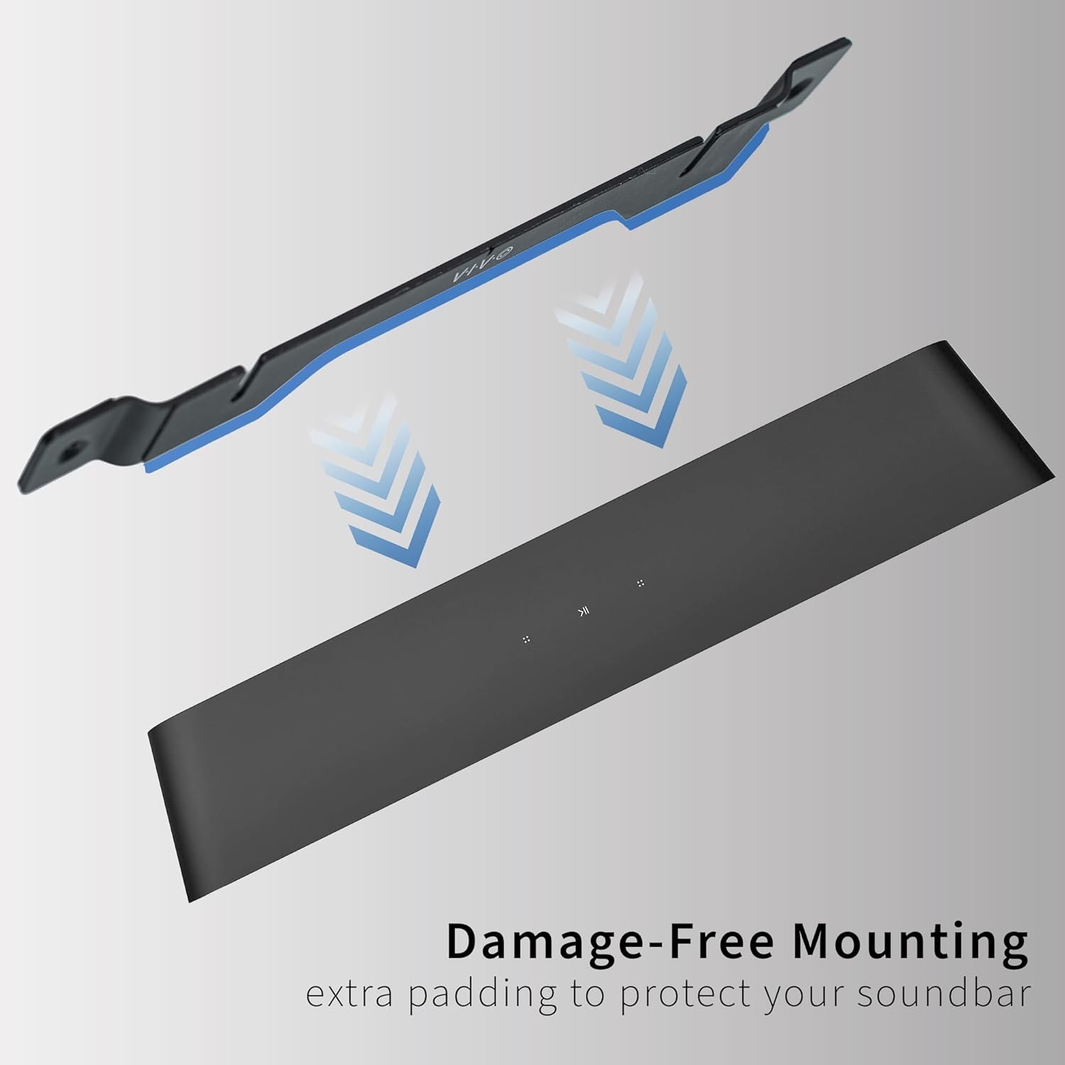 image:imageVIVO Steel Speaker Wall Mount Bracket Designed for Sonos Ray Soundbar Wood Stud Drywall Concrete Installation Mounting Kit Black MOUNTSONOS4R