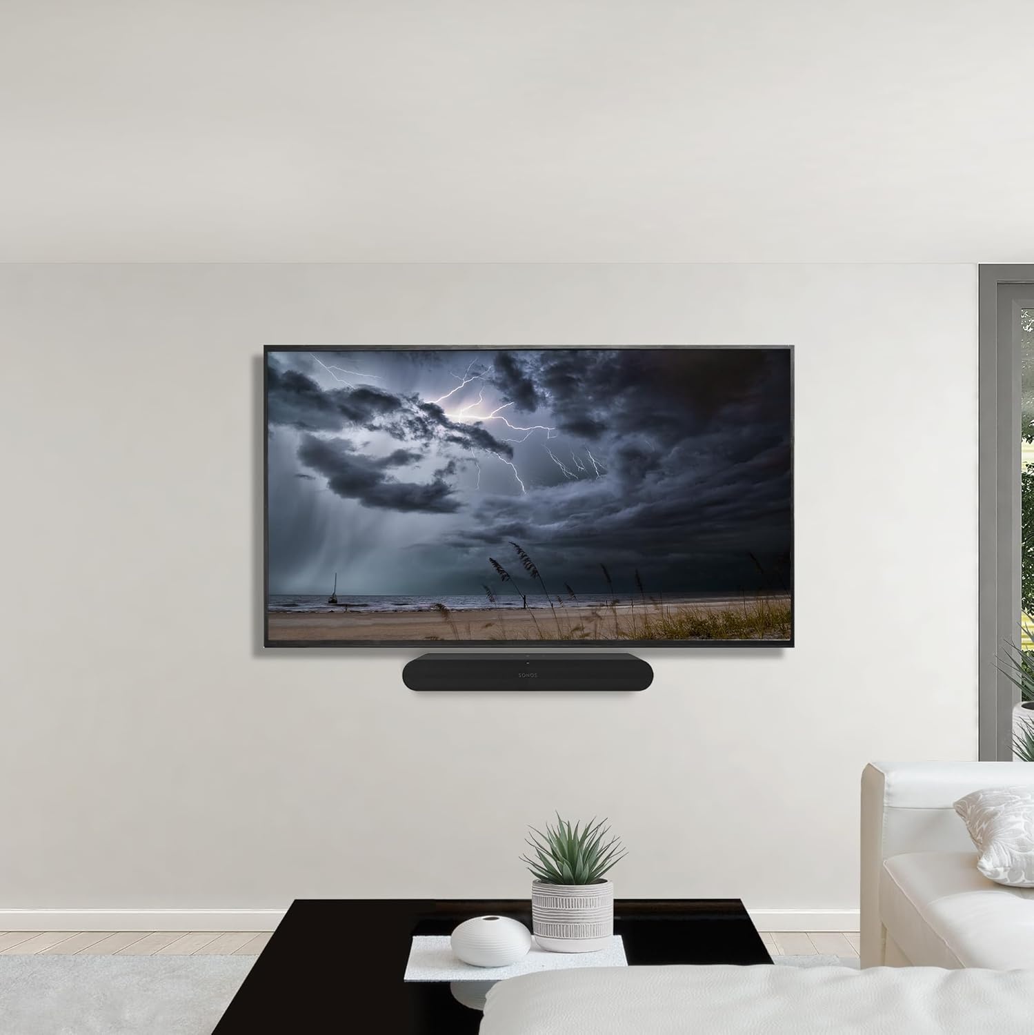 image:imageVIVO Steel Speaker Wall Mount Bracket Designed for Sonos Ray Soundbar Wood Stud Drywall Concrete Installation Mounting Kit Black MOUNTSONOS4R