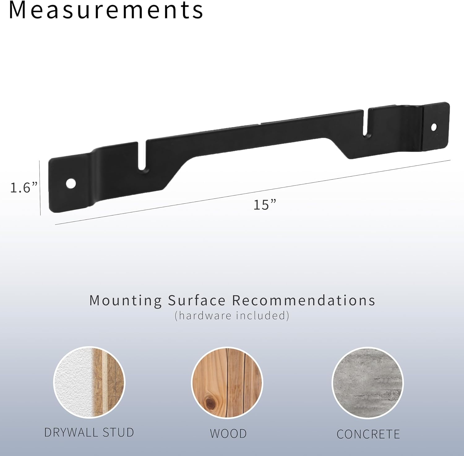 image:imageVIVO Steel Speaker Wall Mount Bracket Designed for Sonos Ray Soundbar Wood Stud Drywall Concrete Installation Mounting Kit Black MOUNTSONOS4R