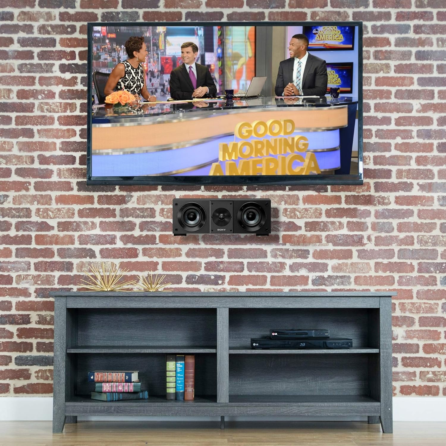 image:imageVIVO Steel Universal Dual Soundbar Wall Mount L Brackets Adjustable Extending Speaker Arm Holders Black MountSPSB4