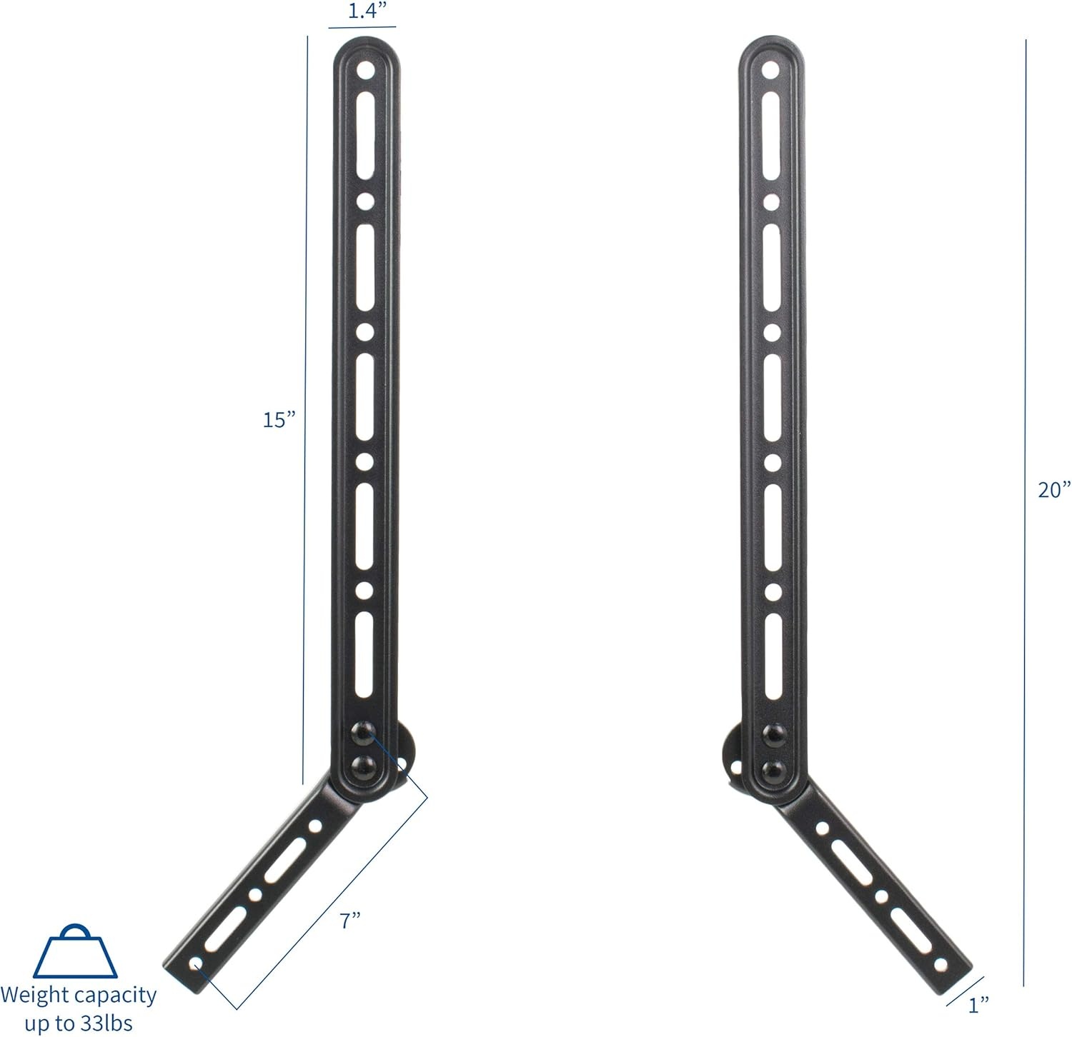image:imageVIVO Universal Sound Bar Steel Bracket Speaker Mount Above or Below Wall Mounted TV Fits Behind 23 to 65 inches Screens 33 lbs Capacity MountSPSB2
