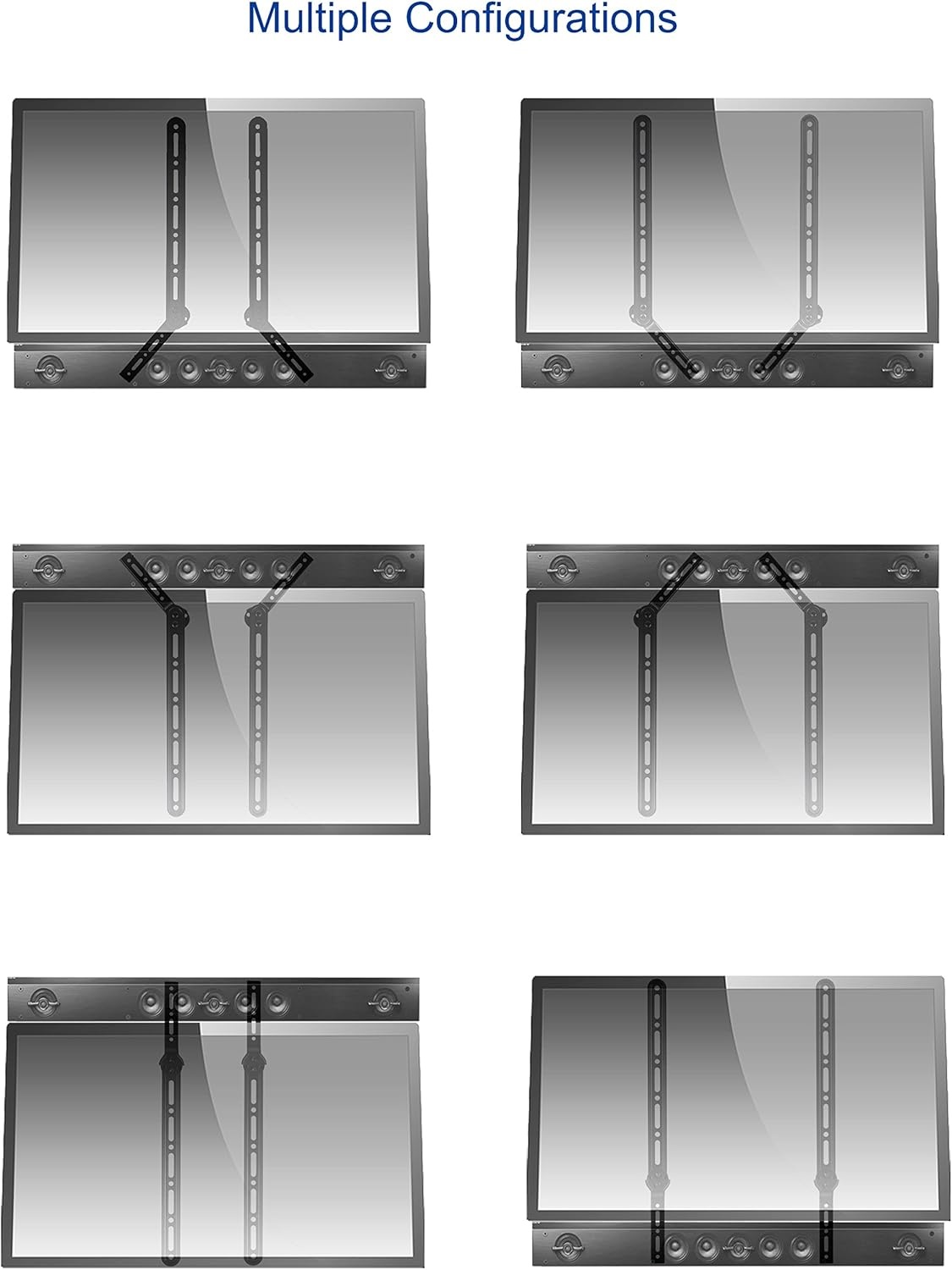 image:imageVIVO Universal Sound Bar Steel Bracket Speaker Mount Above or Below Wall Mounted TV Fits Behind 23 to 65 inches Screens 33 lbs Capacity MountSPSB2