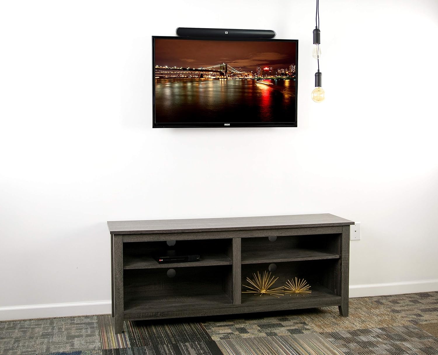 image:imageVIVO Universal Sound Bar Steel Bracket Speaker Mount Above or Below Wall Mounted TV Fits Behind 23 to 65 inches Screens 33 lbs Capacity MountSPSB2