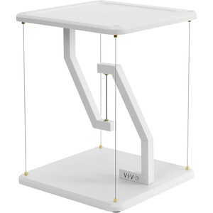 image:imageVIVO AntiGravity 12 inch Speaker Floor Stand Floating Modern Speaker Holder Audio Platform Tensegrity Display Shelf 24 inches High Rustic Vintage Brown Surface Black Frame STANDTEN02DWhite