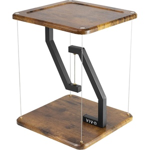 image:imageVIVO AntiGravity 12 inch Speaker Floor Stand Floating Modern Speaker Holder Audio Platform Tensegrity Display Shelf 24 inches High Rustic Vintage Brown Surface Black Frame STANDTEN02DVintage Brown