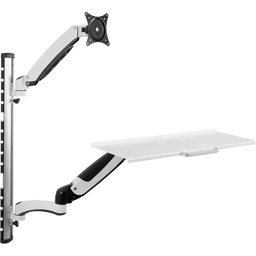 image:imageVIVO Black SitStand Wall Mount Counterbalance Height Adjustable Monitor and Keyboard Workstation for Screens up to 27 inches STANDSIT1KWhite