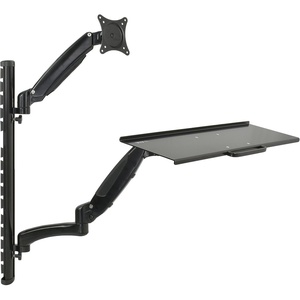 image:imageVIVO Black SitStand Wall Mount Counterbalance Height Adjustable Monitor and Keyboard Workstation for Screens up to 27 inches STANDSIT1KBlack