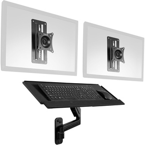 image:imageVIVO SitStand 17 to 32 inch Single Monitor Wall Mount with Pneumatic Arm Keyboard Tray Combo Height Adjustable Max VESA 100x100mm Black MountVWKB1Dual Monitor and Keyboard Mount