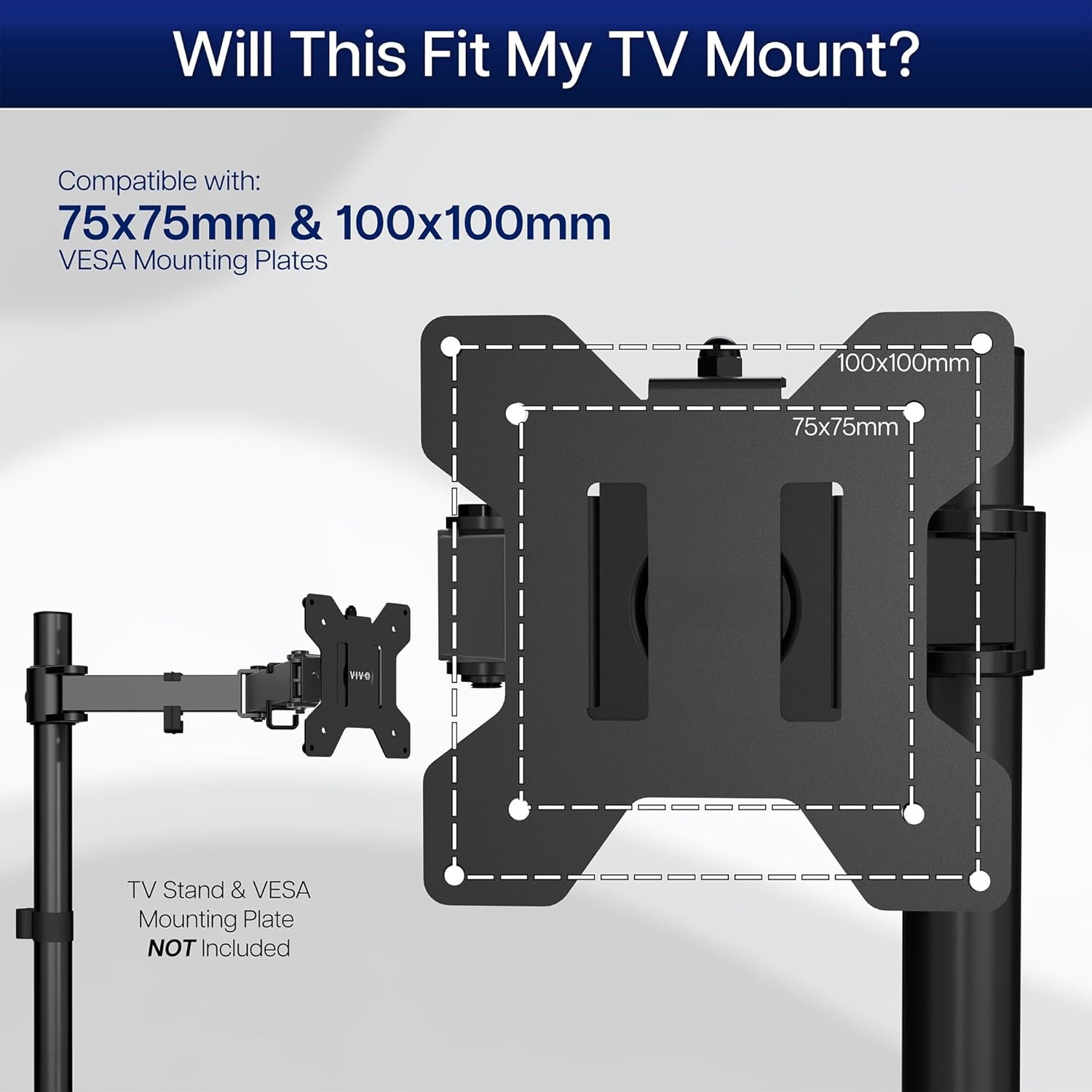 image:imageVIVO Adapter VESA Mount Kit for 20 to 30 inch LED LCD Monitor Screen 75mm and 100mm mounting Bracket StandVAD1