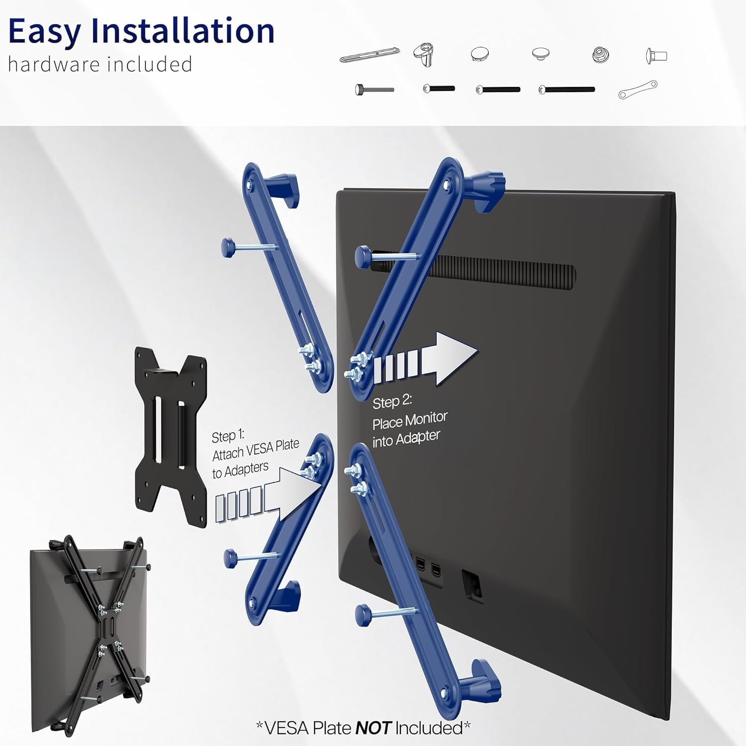 image:imageVIVO Adapter VESA Mount Kit for 20 to 30 inch LED LCD Monitor Screen 75mm and 100mm mounting Bracket StandVAD1