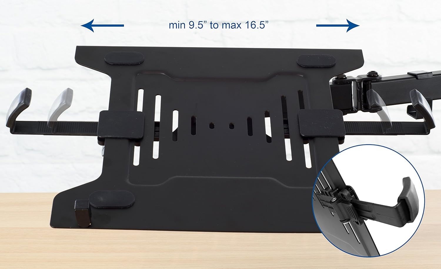 image:imageVIVO Full Motion Monitor and Laptop Desk Mount Articulating Double Center Arm Joint VESA Stand Fits up to 32 inch Screen STANDV102C