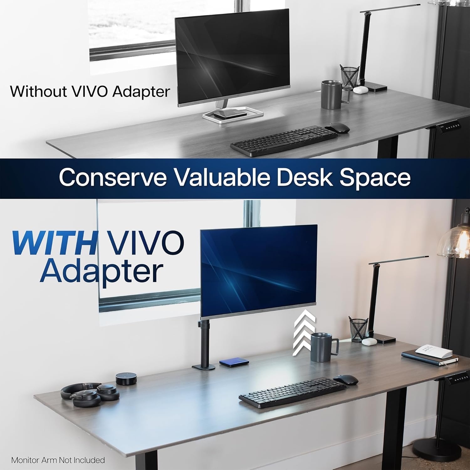 image:imageVIVO Quick Attach VESA Adapter Designed for HP MSeries Monitors M22f M24f M27f M27fd M27fq M27fwa M32f VESA 75x75mm and 100x100mm Conversion Kit MOUNTHP02M75x75mm 100x100mm