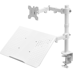 image:imageVIVO Black Fully Adjustable 13 to 32 inch Single Computer Monitor and Laptop Desk Mount Combo Stand with Grommet Option Fits up to 17 inch Laptops STANDV002CWhite