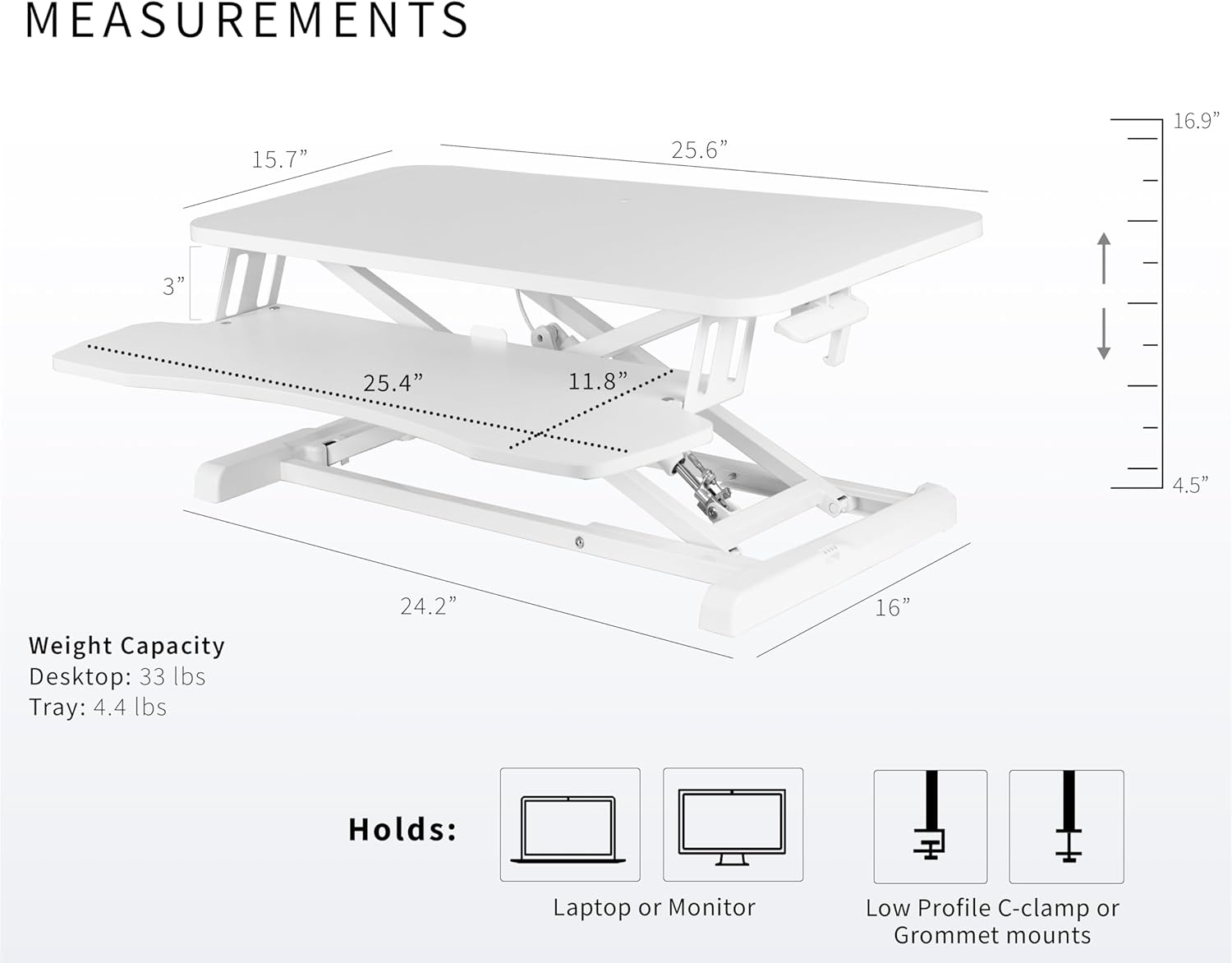 image:imageVIVO 42 inch Desk Converter K Series Height Adjustable Sit to Stand Riser Dual Monitor and Laptop Workstation with Wide Keyboard Tray Black DESKV042KBWhite