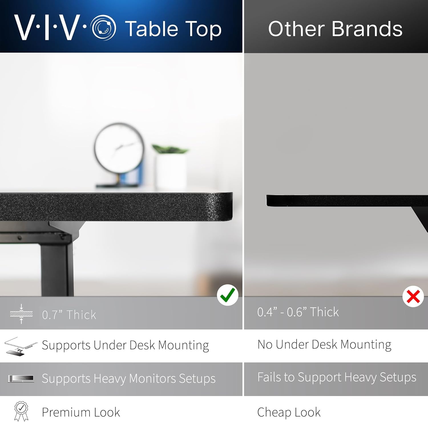 image:imageVIVO Corner Standing Desk 63 x 47 inch Reversible LShaped Workstation Electric Height Adjustment Home Office and Reception Rooms Black Table Top Black Frame DESKE3CTB47Black Top Black Frame