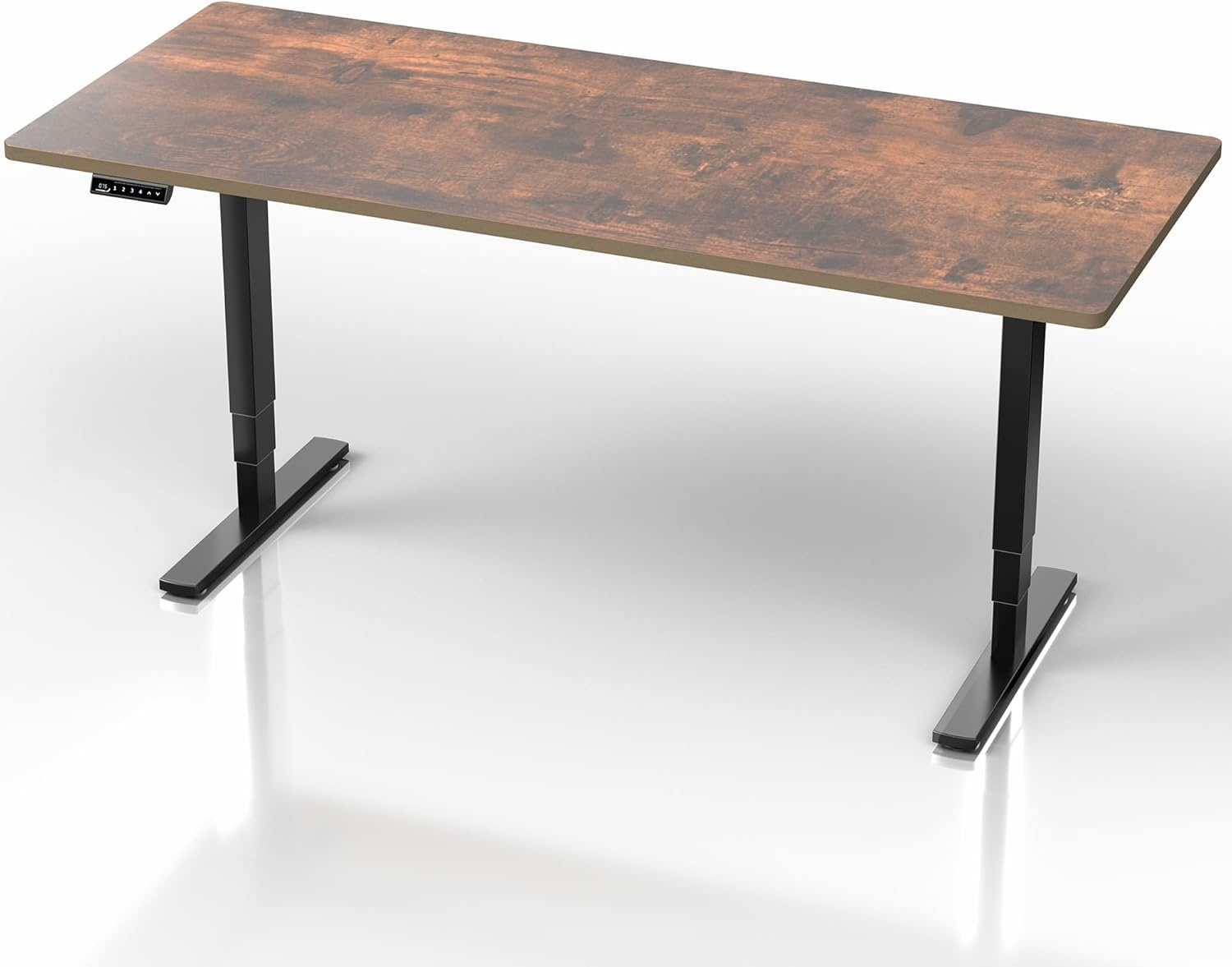 image:imageVIVO Electric 63 x 32 in Standing Desk with Builtin Power Strip Touch Screen Adjustment 220 lb Frame Support 2E Series Black Top Black Frame DESKKIT2EBACVintage Brown Top Black Frame