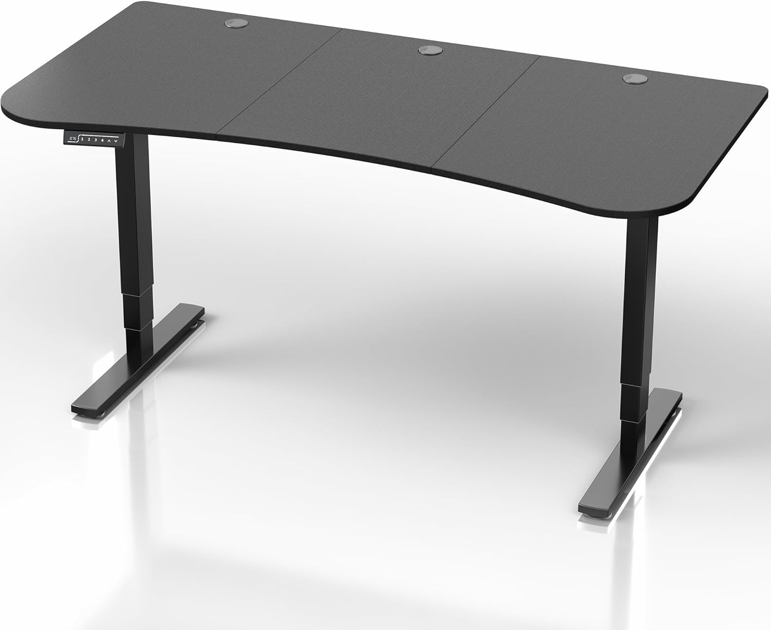 image:imageVIVO Electric 63 x 32 in Standing Desk with Builtin Power Strip Touch Screen Adjustment 220 lb Frame Support 2E Series Black Top Black Frame DESKKIT2EBACCarbon Fiber Top Black Frame