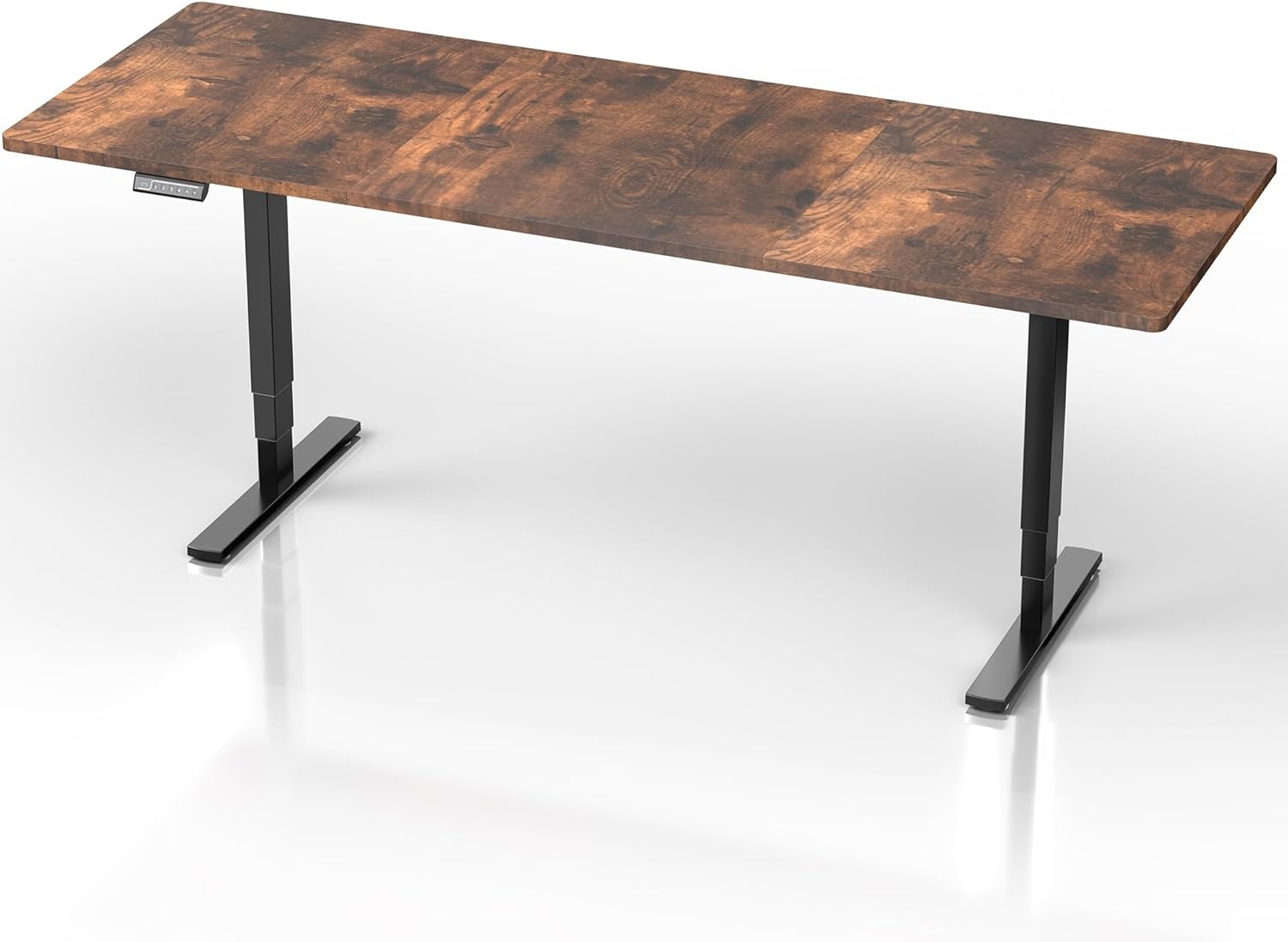 image:imageVIVO Electric 63 x 32 in Standing Desk with Builtin Power Strip Touch Screen Adjustment 220 lb Frame Support 2E Series Black Top Black Frame DESKKIT2EBACVintage Brown Top Black Frame