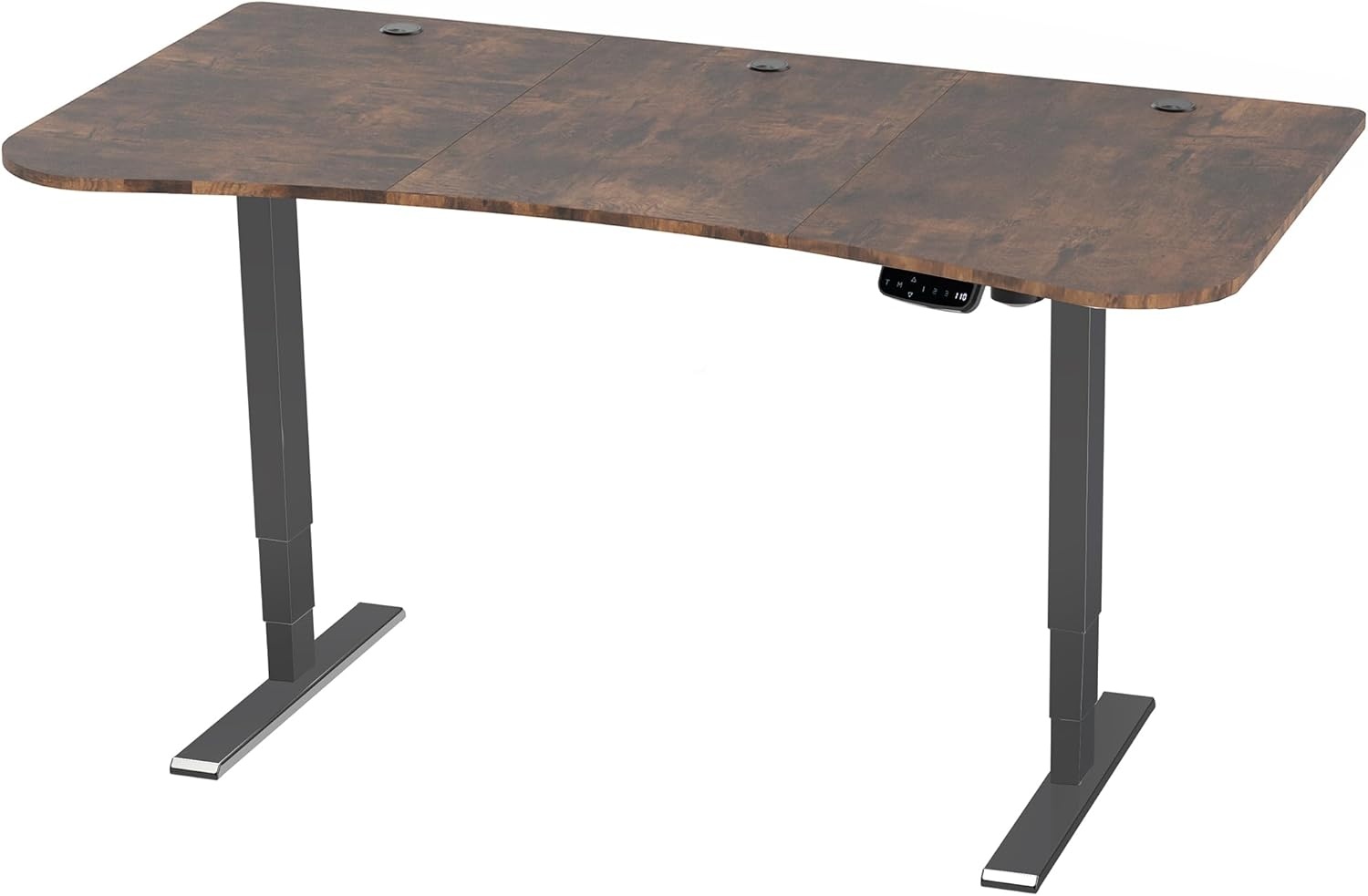 image:imageVIVO Electric 63 x 32 in Standing Desk with Builtin Power Strip Touch Screen Adjustment 220 lb Frame Support 2E Series Black Top Black Frame DESKKIT2EBACVintage Brown Top Black Frame