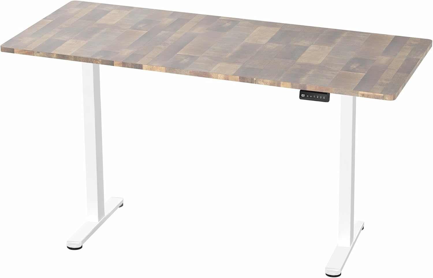 image:imageVIVO Electric 71 x 30 in Dual Motor Standing Desk Memory Height Adjustment E2B Series Black Top Black Frame DESKKITE2B7BReclaimed Wood Top White Frame