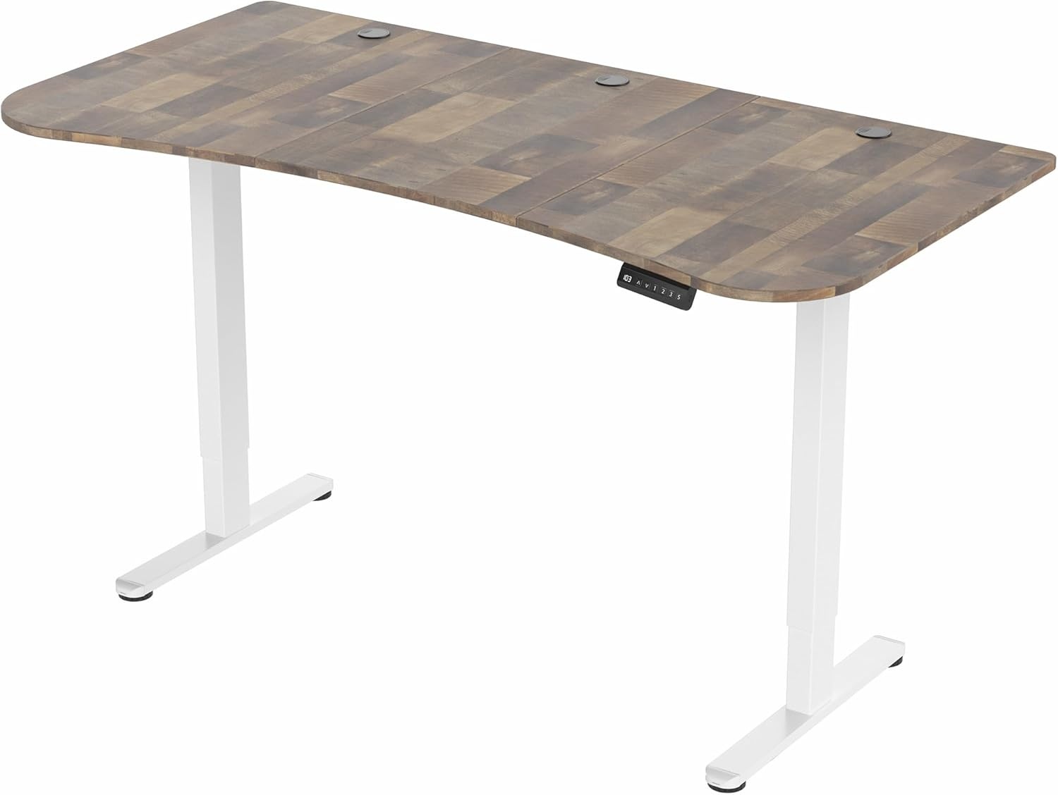 image:imageVIVO Electric 71 x 30 in Dual Motor Standing Desk Memory Height Adjustment E2B Series Black Top Black Frame DESKKITE2B7BReclaimed Wood Top White Frame