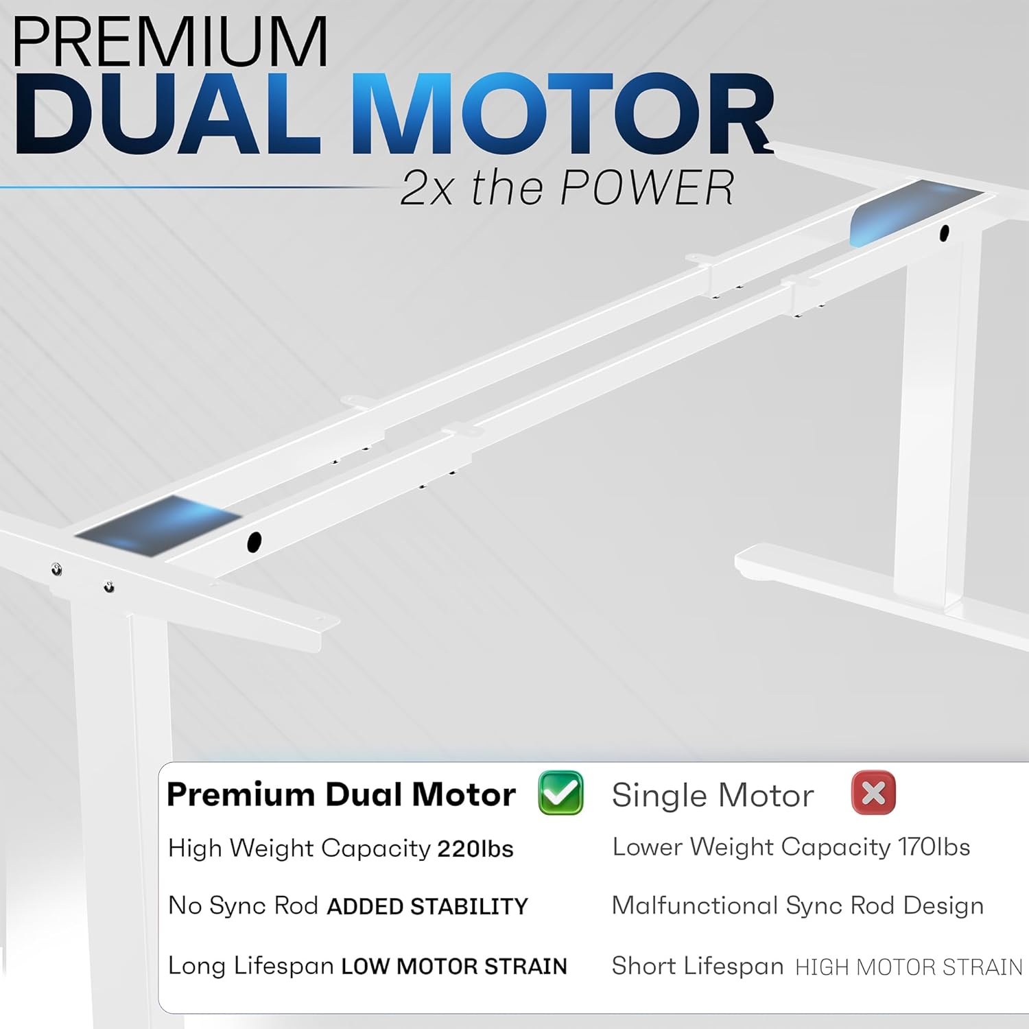 image:imageVIVO Electric 71 x 30 in Dual Motor Standing Desk Memory Height Adjustment E2B Series Black Top Black Frame DESKKITE2B7BReclaimed Wood Top White Frame