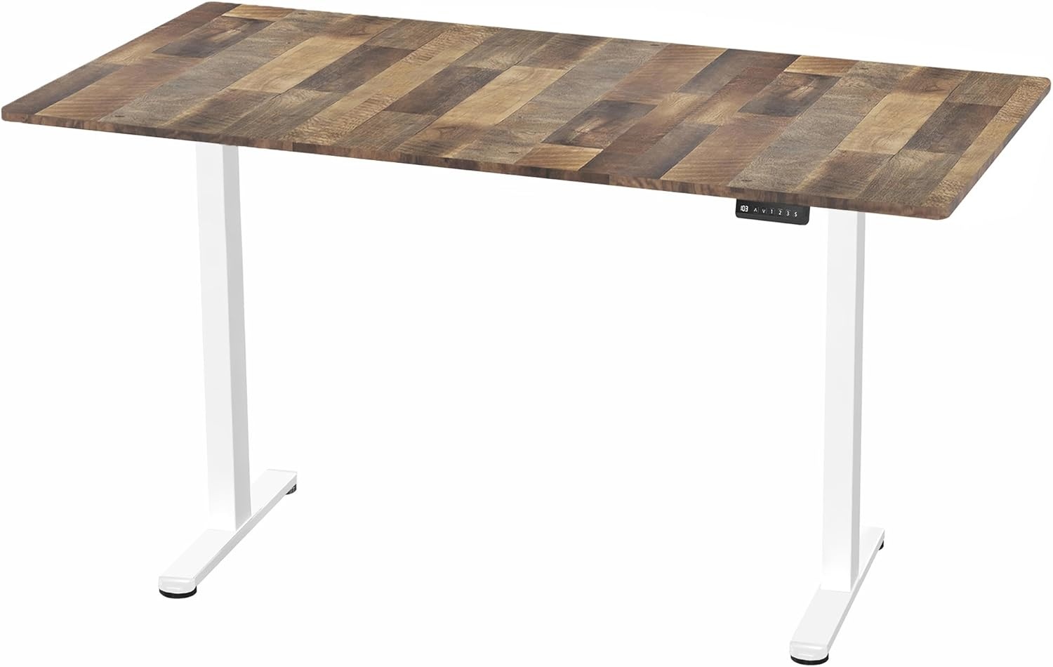 image:imageVIVO Electric 71 x 30 in Dual Motor Standing Desk Memory Height Adjustment E2B Series Black Top Black Frame DESKKITE2B7BReclaimed Wood Top White Frame