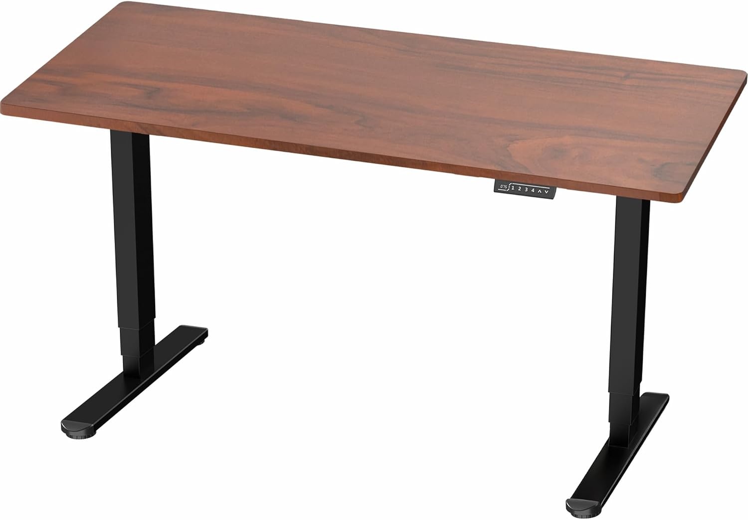 image:imageVIVO Electric 71 x 36 in Dual Motor Sit Stand Desk Memory Height Adjustment 2B Series Black Top Black Frame DESKKIT2B7B36Dark Walnut Top Black Frame
