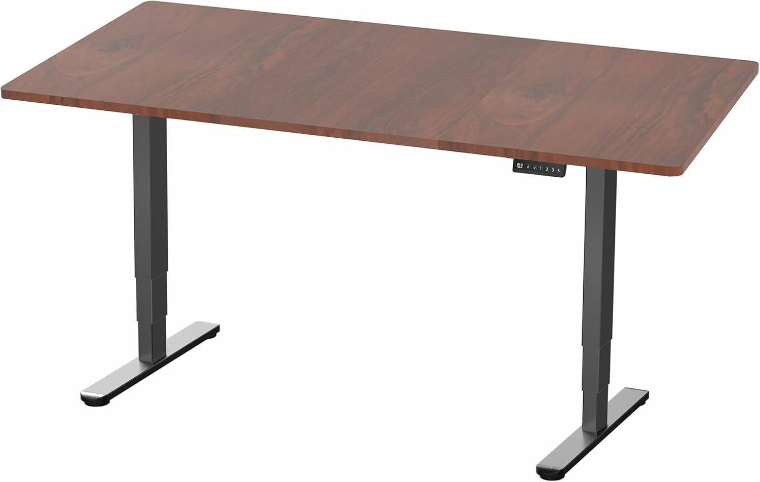 image:imageVIVO Electric 71 x 36 in Dual Motor Sit Stand Desk Memory Height Adjustment 2B Series Black Top Black Frame DESKKIT2B7B36Dark Walnut Top Black Frame