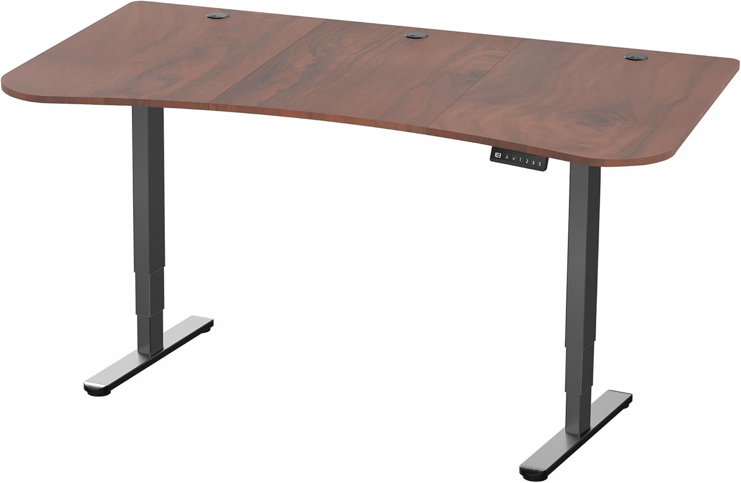 image:imageVIVO Electric 71 x 36 in Dual Motor Sit Stand Desk Memory Height Adjustment 2B Series Black Top Black Frame DESKKIT2B7B36Dark Walnut Top Black Frame