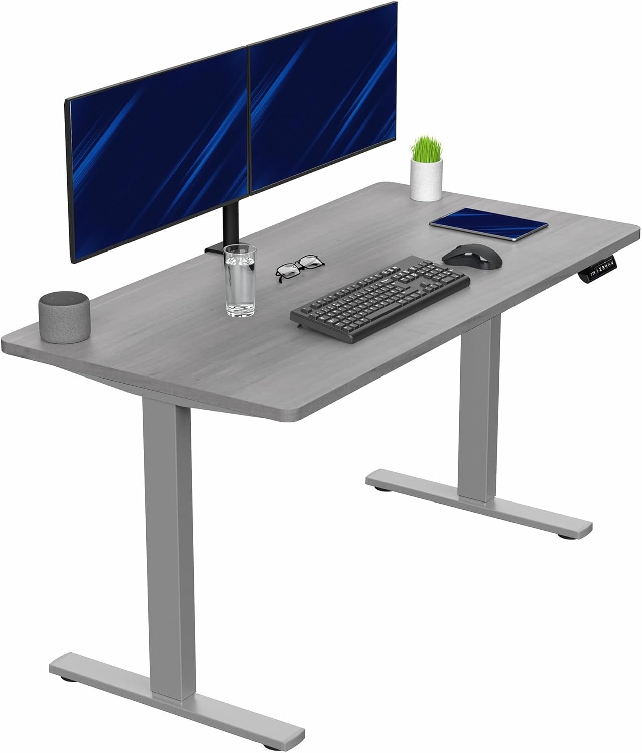 image:imageVIVO Electric 71 x 36 in Standing Desk Memory Height Adjustment 1B Series Holds 220 lbs Black Top Black Frame DESKKIT1B7B36Dark Gray Top Gray Frame