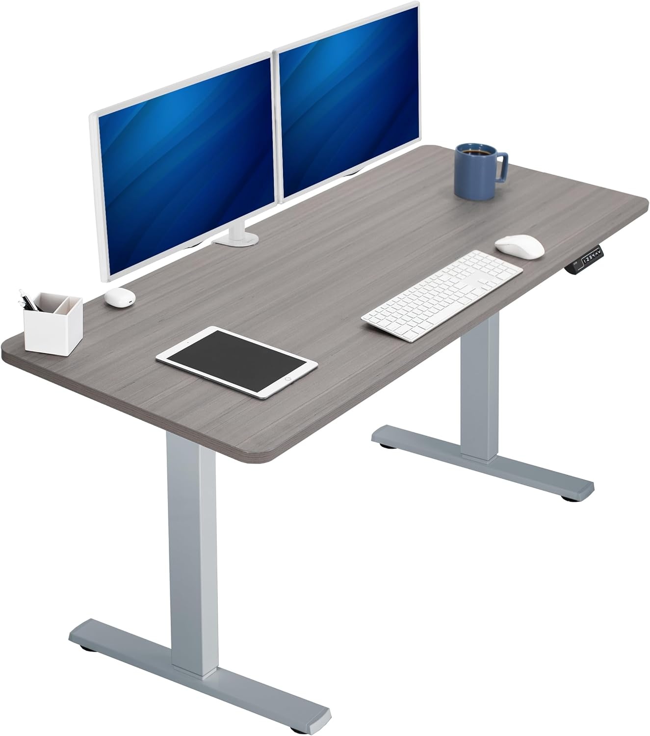 image:imageVIVO Electric 71 x 36 in Standing Desk Memory Height Adjustment 1B Series Holds 220 lbs Black Top Black Frame DESKKIT1B7B36Dark Gray Top Gray Frame