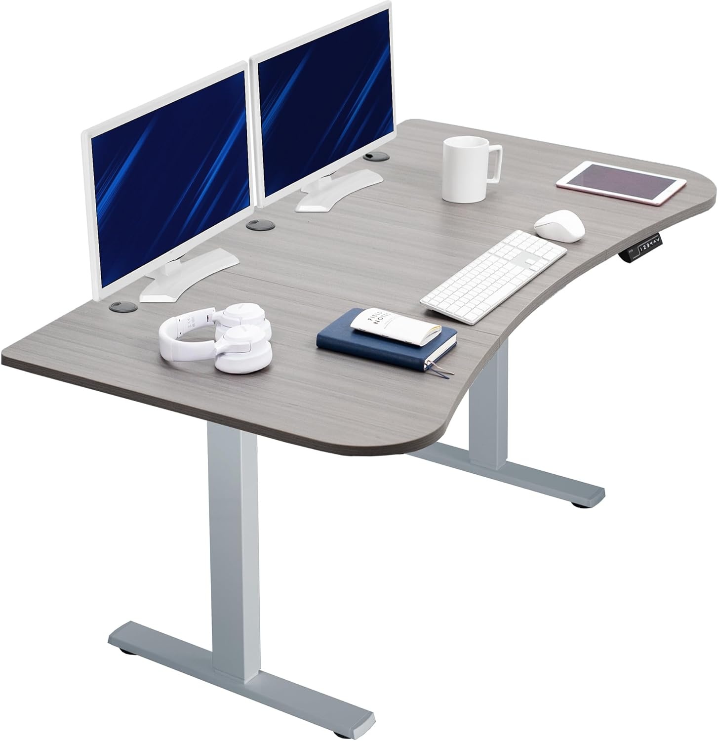 image:imageVIVO Electric 71 x 36 in Standing Desk Memory Height Adjustment 1B Series Holds 220 lbs Black Top Black Frame DESKKIT1B7B36Dark Gray Top Gray Frame