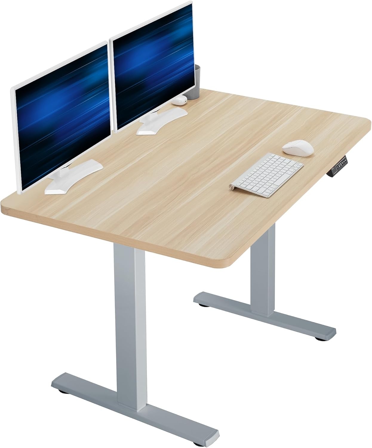 image:imageVIVO Electric 71 x 36 in Standing Desk Memory Height Adjustment 1B Series Holds 220 lbs Black Top Black Frame DESKKIT1B7B36Light Wood Top Gray Frame