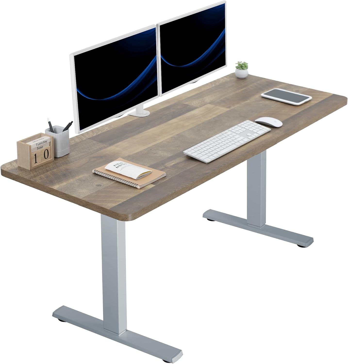 image:imageVIVO Electric 71 x 36 in Standing Desk Memory Height Adjustment 1B Series Holds 220 lbs Black Top Black Frame DESKKIT1B7B36Reclaimed Wood Top Gray Frame