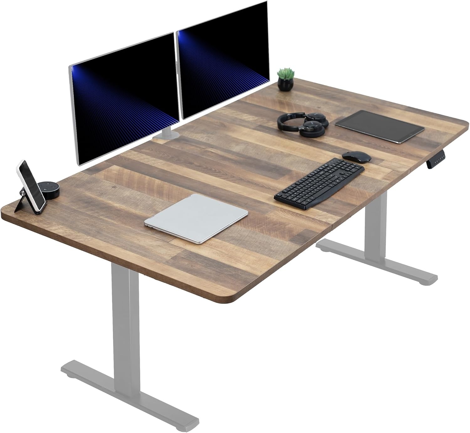 image:imageVIVO Electric 71 x 36 in Standing Desk Memory Height Adjustment 1B Series Holds 220 lbs Black Top Black Frame DESKKIT1B7B36Reclaimed Wood Top Gray Frame