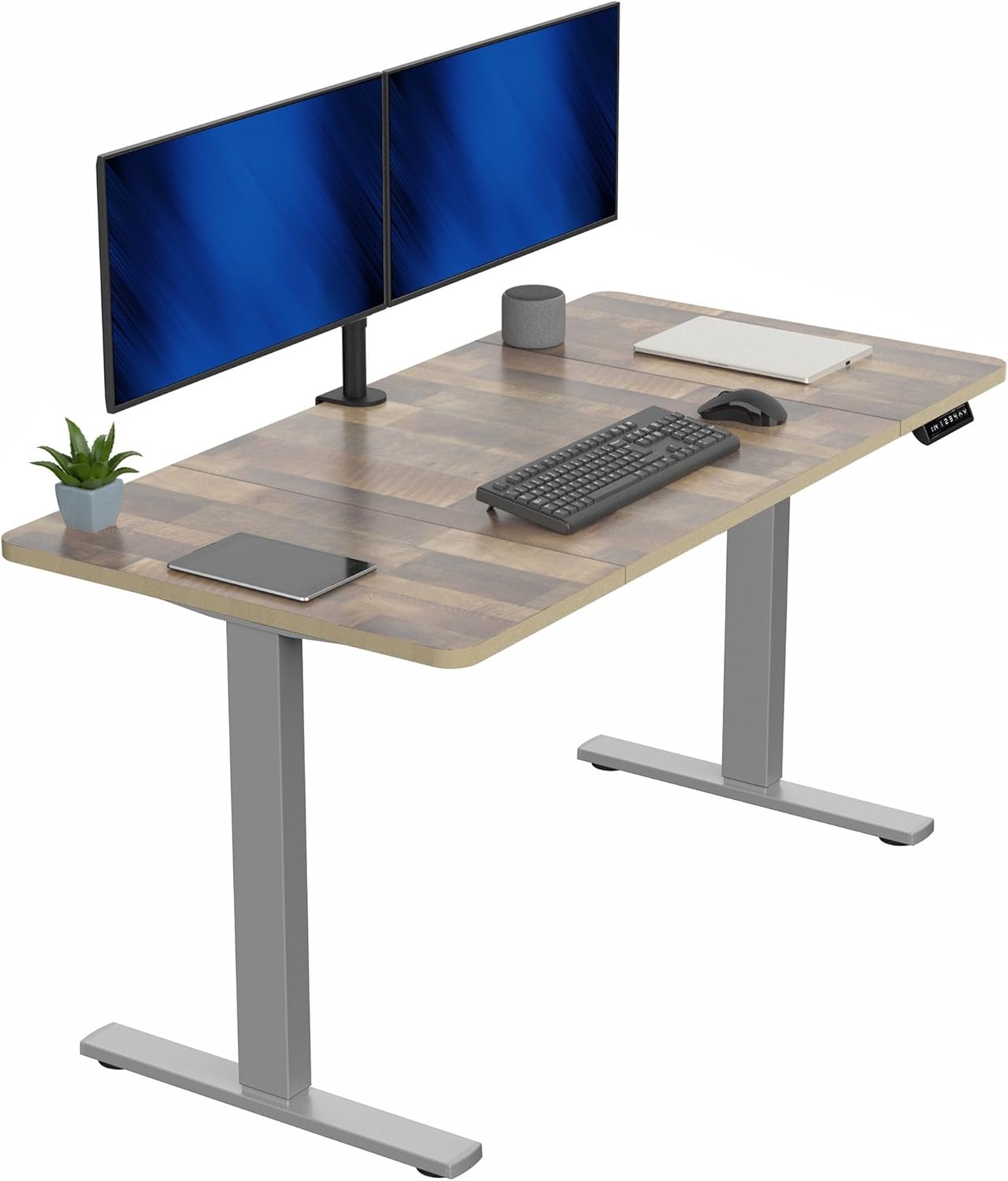 image:imageVIVO Electric 71 x 36 in Standing Desk Memory Height Adjustment 1B Series Holds 220 lbs Black Top Black Frame DESKKIT1B7B36Reclaimed Wood Top Gray Frame