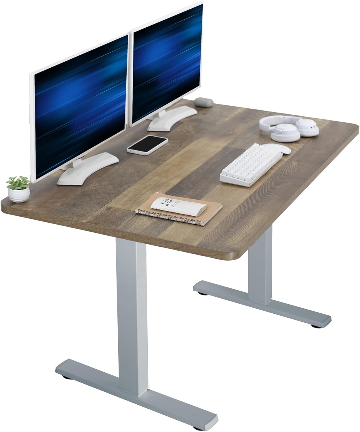 image:imageVIVO Electric 71 x 36 in Standing Desk Memory Height Adjustment 1B Series Holds 220 lbs Black Top Black Frame DESKKIT1B7B36Reclaimed Wood Top Gray Frame