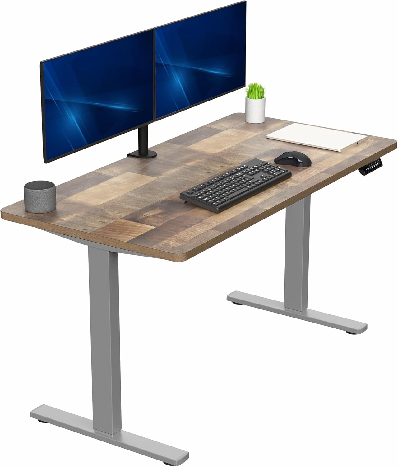 image:imageVIVO Electric 71 x 36 in Standing Desk Memory Height Adjustment 1B Series Holds 220 lbs Black Top Black Frame DESKKIT1B7B36Reclaimed Wood Top Gray Frame