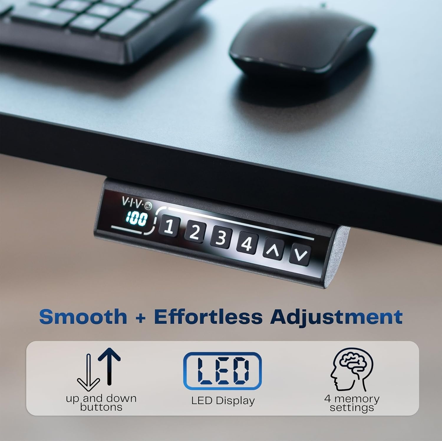 image:imageVIVO Electric 71 x 36 in Standing Desk Memory Height Adjustment 1B Series Holds 220 lbs Black Top Black Frame DESKKIT1B7B36Vintage Brown Black Top White Frame