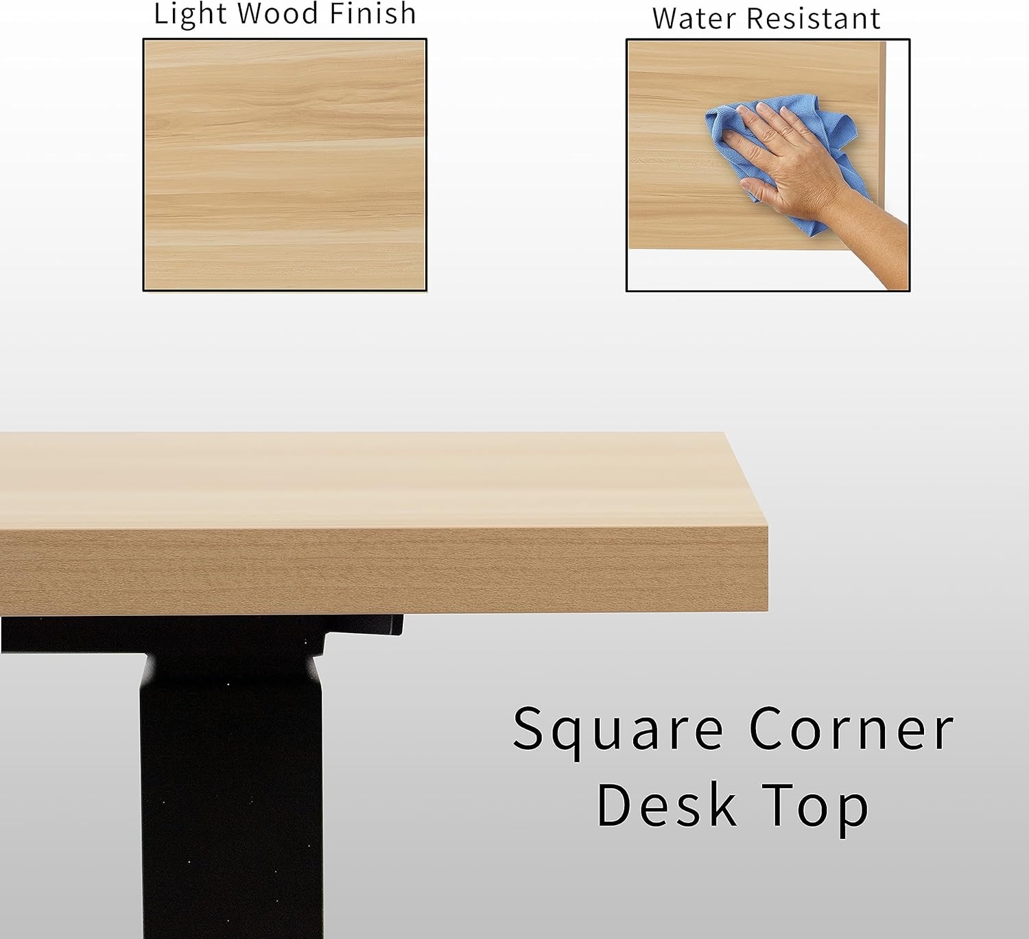 image:imageVIVO Electric Height Adjustable 83 x 60 inch Corner Stand Up Desk 2 Dark Gray Solid Table Tops Black Frame Memory Controller LShaped Workstation 3E Series DESKKIT3E8GLight Wood Top Black Frame