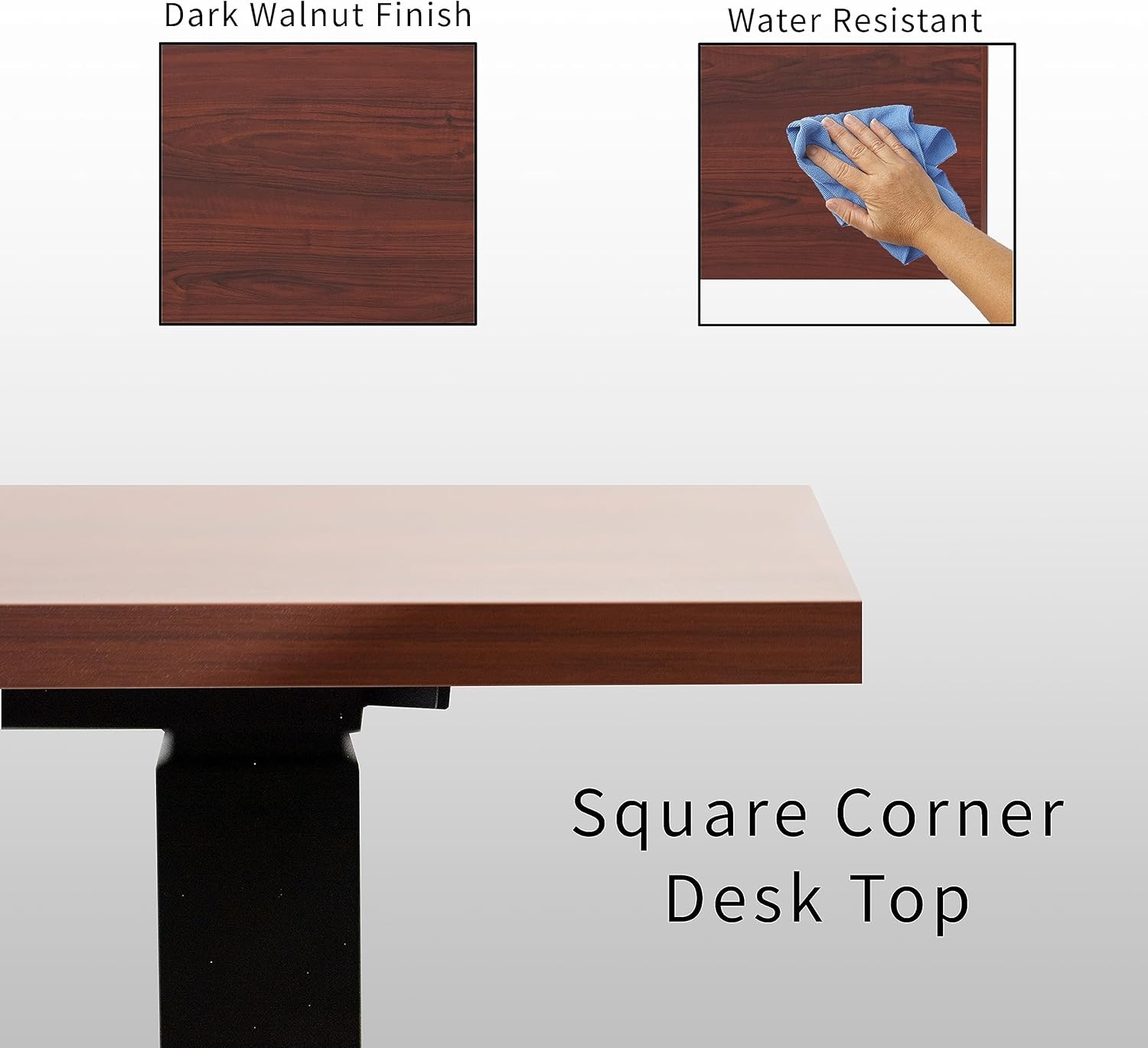 image:imageVIVO Electric Height Adjustable 83 x 60 inch Corner Stand Up Desk 2 Dark Gray Solid Table Tops Black Frame Memory Controller LShaped Workstation 3E Series DESKKIT3E8GDark Walnut Top White Frame