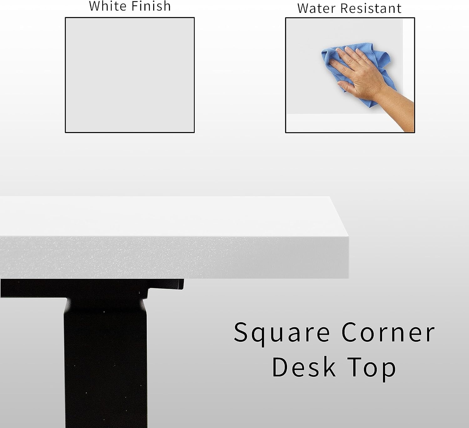 image:imageVIVO Electric Height Adjustable 83 x 60 inch Corner Stand Up Desk 2 Dark Gray Solid Table Tops Black Frame Memory Controller LShaped Workstation 3E Series DESKKIT3E8GWhite Top Black Frame