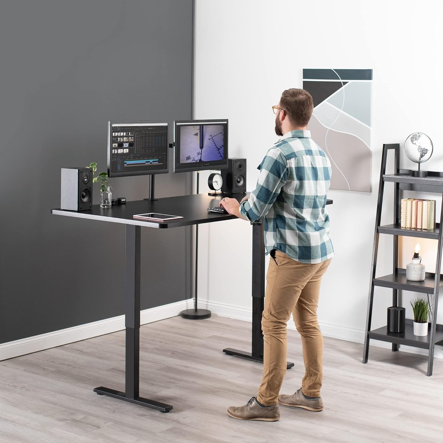 image:imageVIVO Universal 71 x 36 inch Table Top for Standard and Sit to Stand Height Adjustable Home and Office Desk Frames Black ExtraWide Desktop DESKTOP7236BBlack