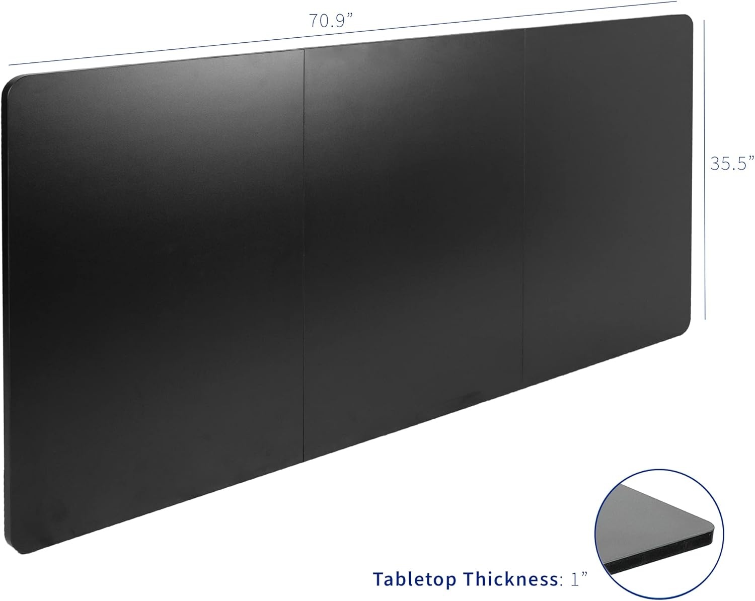 image:imageVIVO Universal 71 x 36 inch Table Top for Standard and Sit to Stand Height Adjustable Home and Office Desk Frames Black ExtraWide Desktop DESKTOP7236BBlack