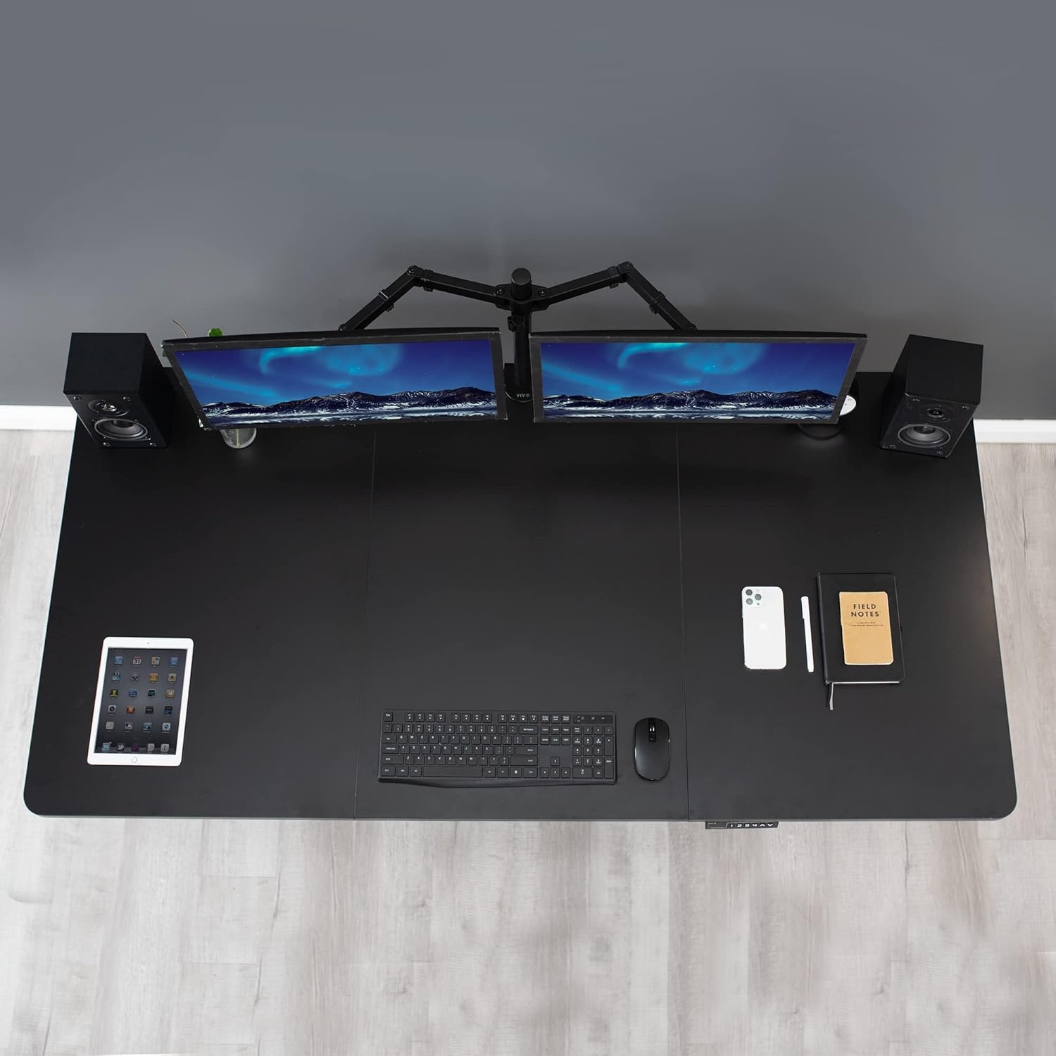image:imageVIVO Universal 71 x 36 inch Table Top for Standard and Sit to Stand Height Adjustable Home and Office Desk Frames Black ExtraWide Desktop DESKTOP7236BBlack