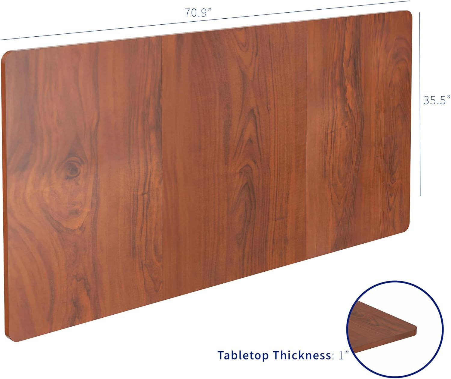 image:imageVIVO Universal 71 x 36 inch Table Top for Standard and Sit to Stand Height Adjustable Home and Office Desk Frames Black ExtraWide Desktop DESKTOP7236BDark Walnut