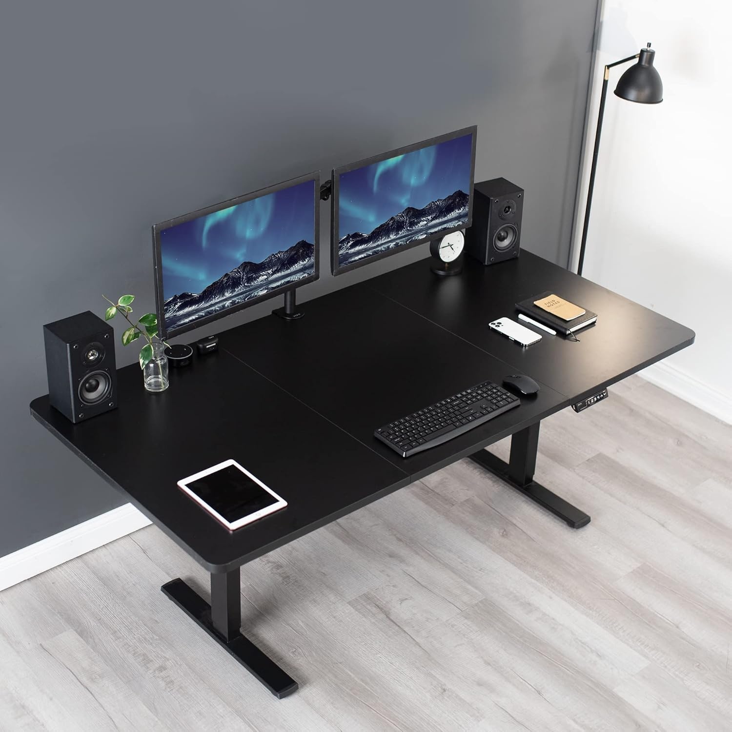 image:imageVIVO Universal 71 x 36 inch Table Top for Standard and Sit to Stand Height Adjustable Home and Office Desk Frames Black ExtraWide Desktop DESKTOP7236BBlack