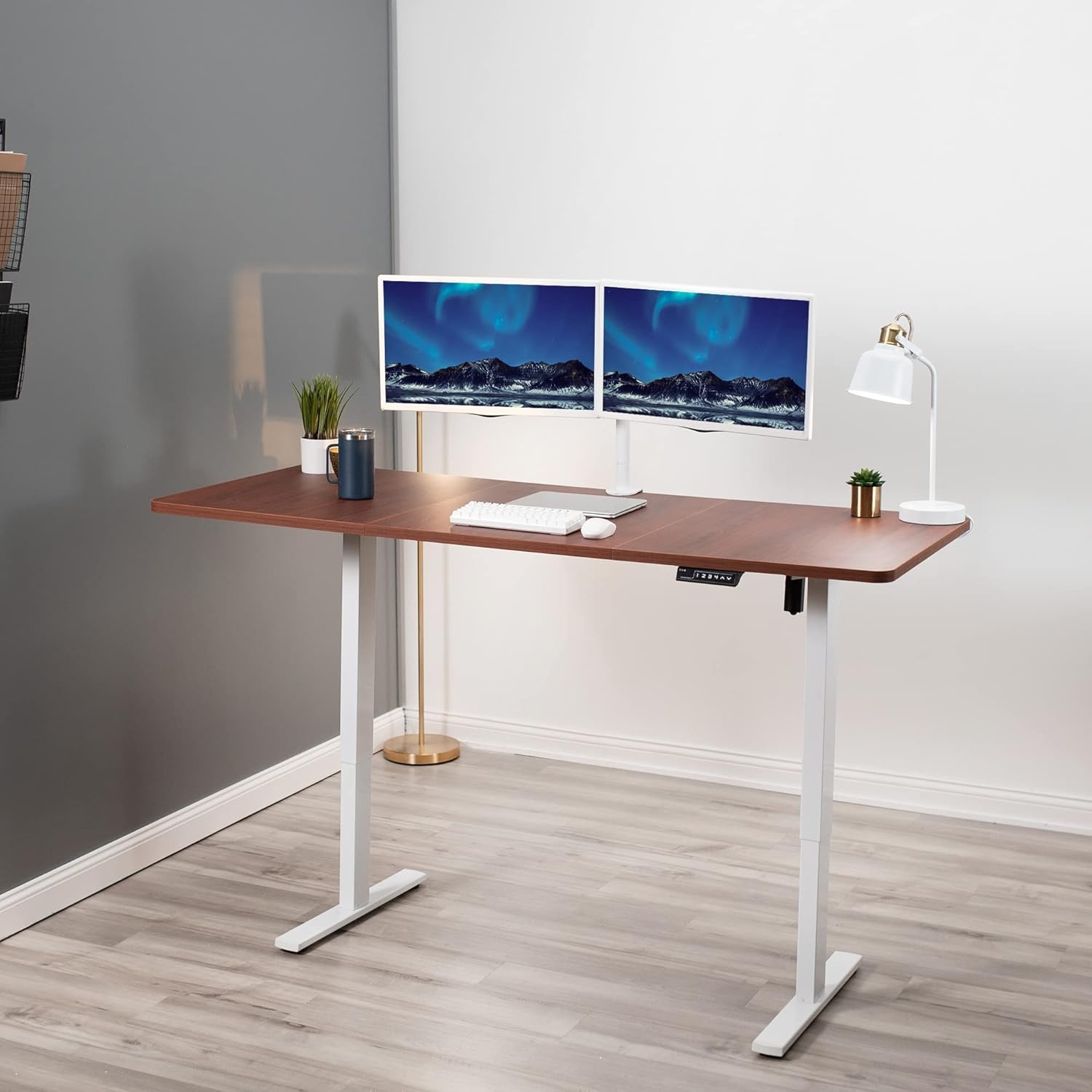 image:imageVIVO Universal 71 x 36 inch Table Top for Standard and Sit to Stand Height Adjustable Home and Office Desk Frames Black ExtraWide Desktop DESKTOP7236BDark Walnut