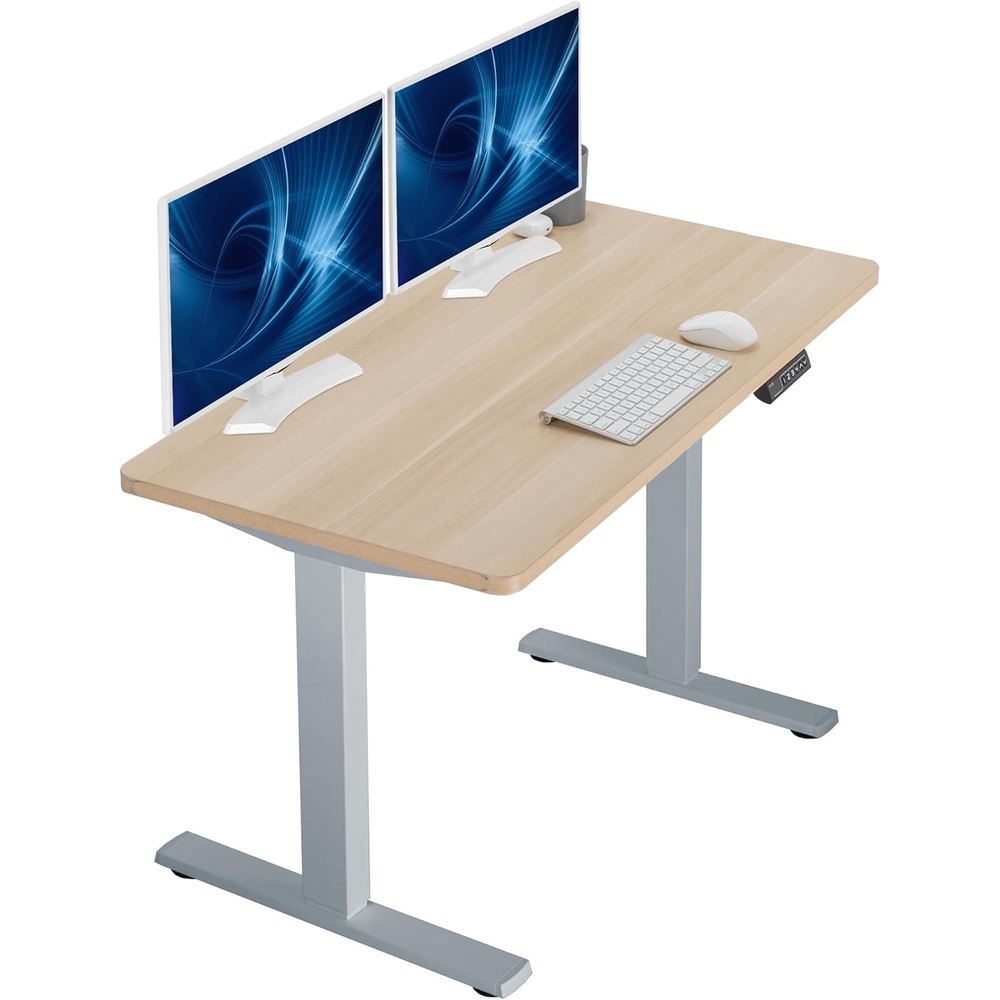 image:imageVIVO Electric 71 x 36 in Standing Desk Memory Height Adjustment 1B Series Holds 220 lbs Black Top Black Frame DESKKIT1B7B36Light Wood Top Gray Frame